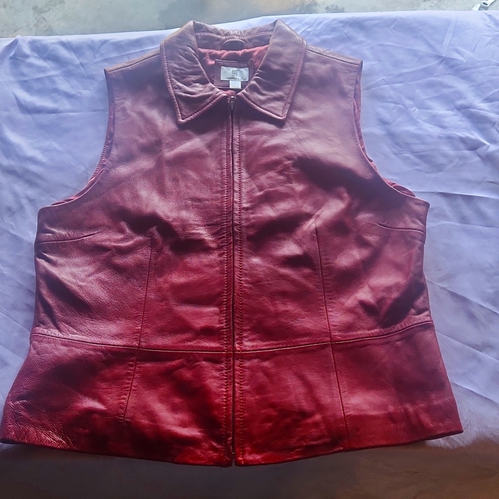Lamb skin leather vest